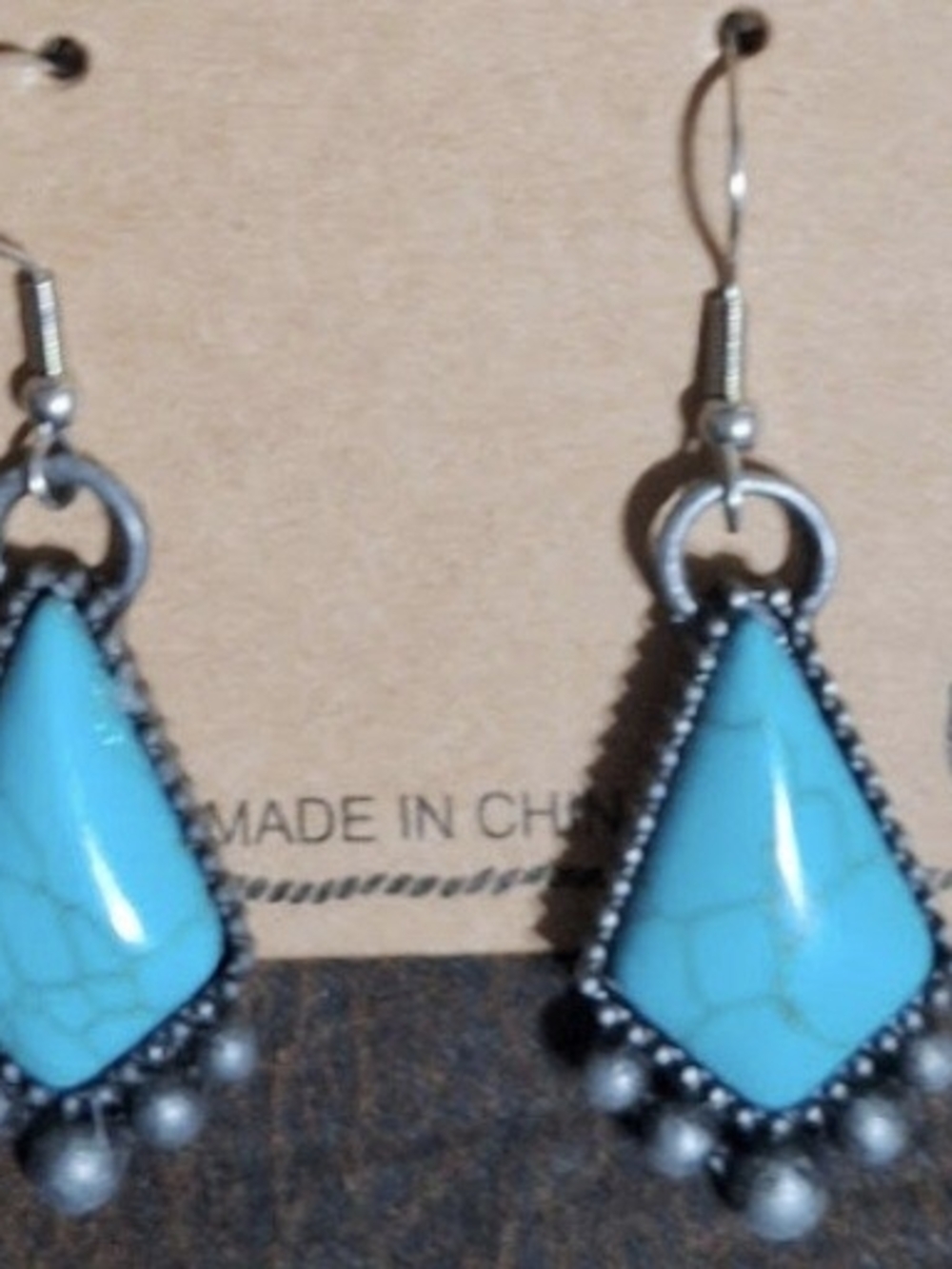 Wrangler Turquoise Teardrop Earrings with Silver Accents